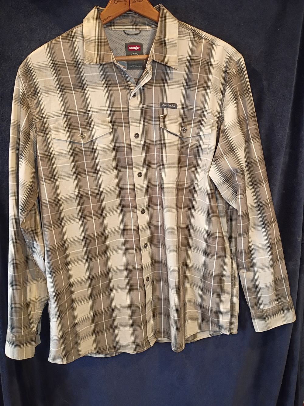 Wrangler Outdoor Shirt Plaid Regular Fit Roll-Tab Utility Techwear